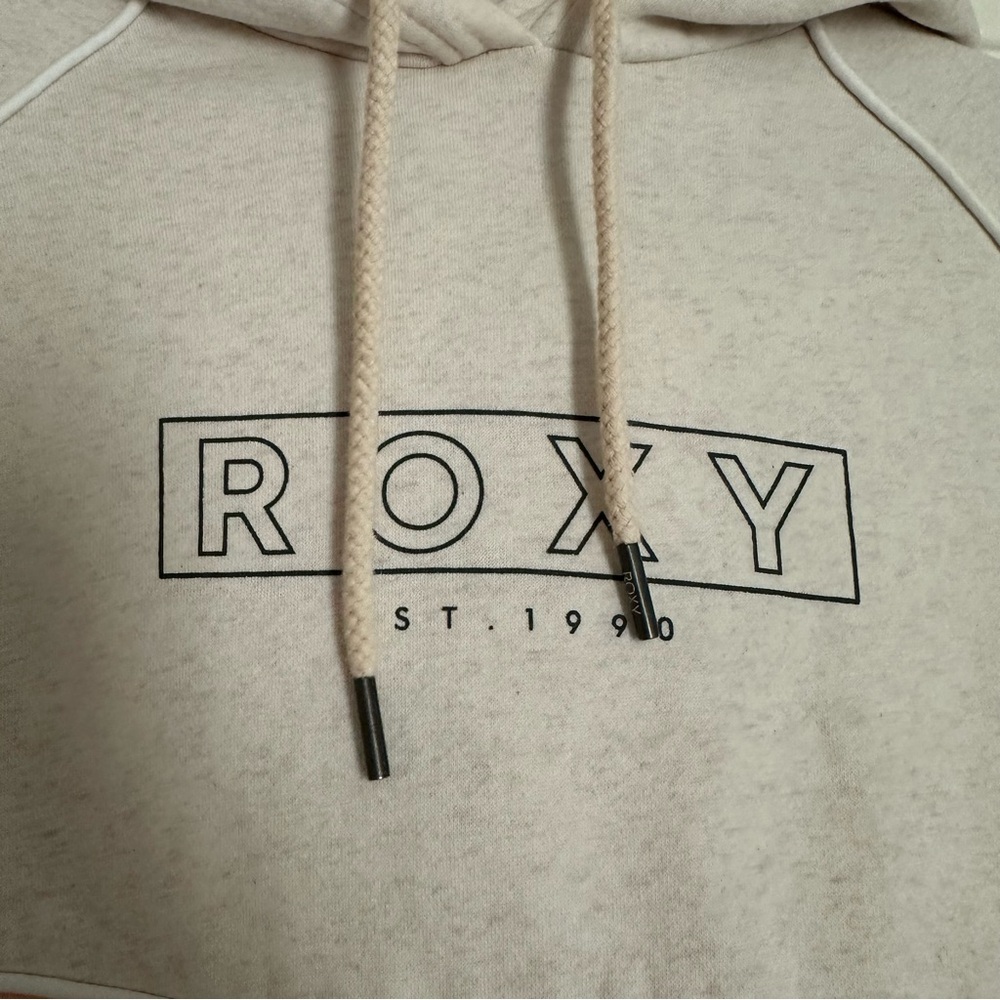 Roxy Tri-Tone Hoodie in Cream, Pink, and Green Colorblock - Picture 3 of 8